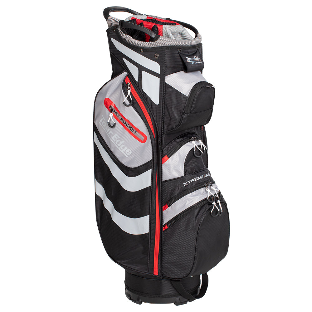 Tour Edge hot launch xtreme cart bag black silver red