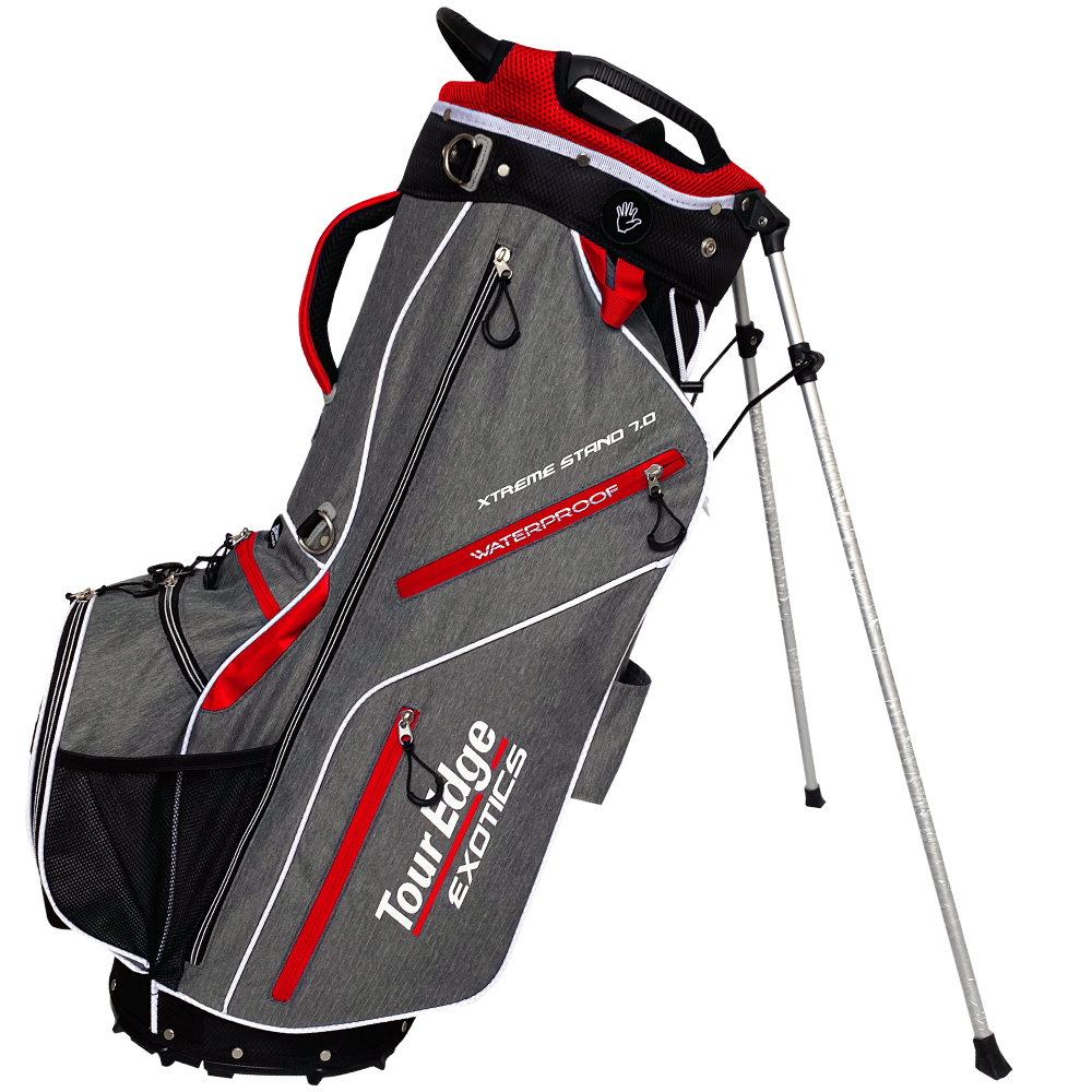 Tour Edge exotics xtreme 7.0 stand bag heather red white