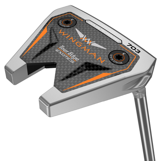 Sole view of tour edge exotics wingman 703 putter